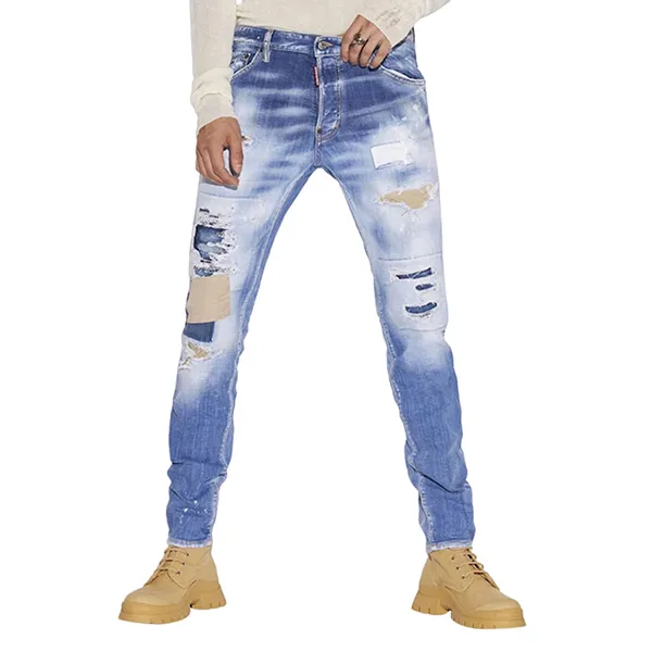 Quần Jean Nam Dsquared2 Light Blue Bleach Effect Cool Guy Fit S71LB1025 S30342 Màu Xanh Nhạt - Thời trang - Vua Hàng Hiệu