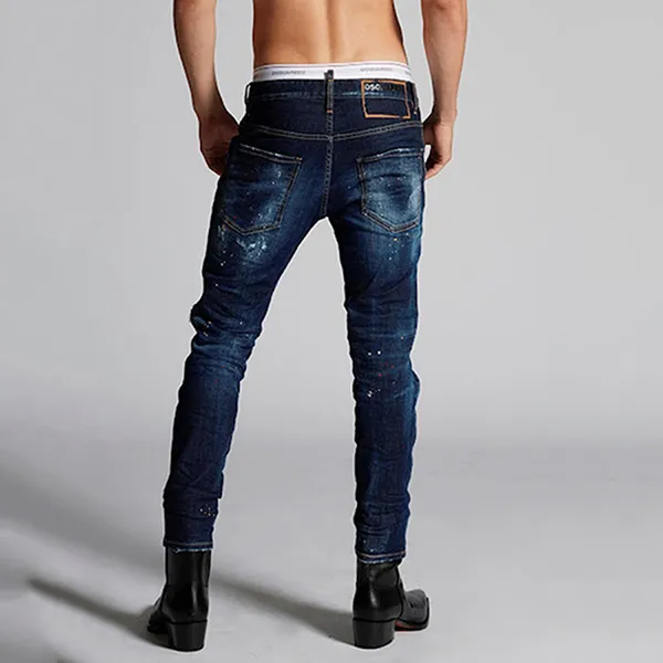 Quần Jean Nam Dsquared2 Super Low Jeans Màu Xanh Size 46