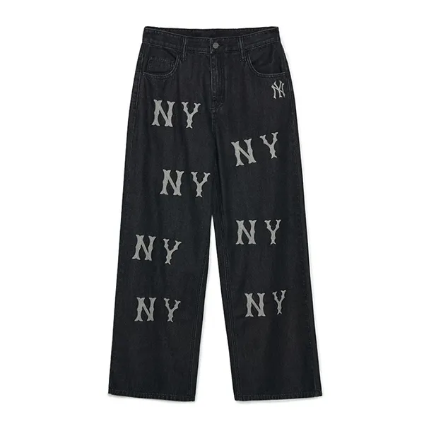 Quần Jean Nữ MLB Multi Mega Logo New York Yankees 3FDPB0534-50BKS Màu Đen