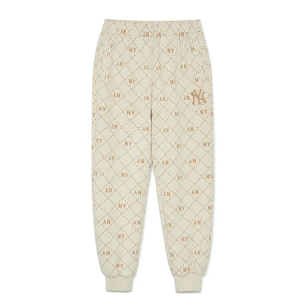 Quần Jogger MLB Jacquard Monogram New York Yankees 3APTM0134-50CRD Màu Kem - Thời trang - Vua Hàng Hiệu
