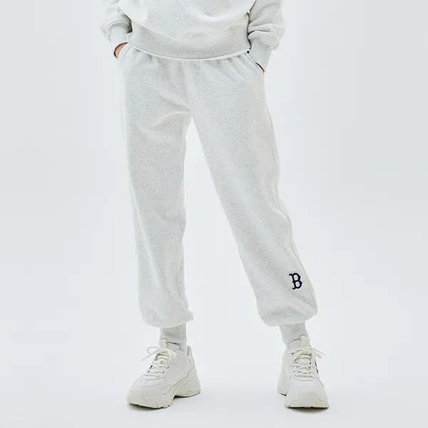 Quần Jogger MLB Logo Boston Red Sox 3APTB0336-43MGL Màu Ghi Sáng