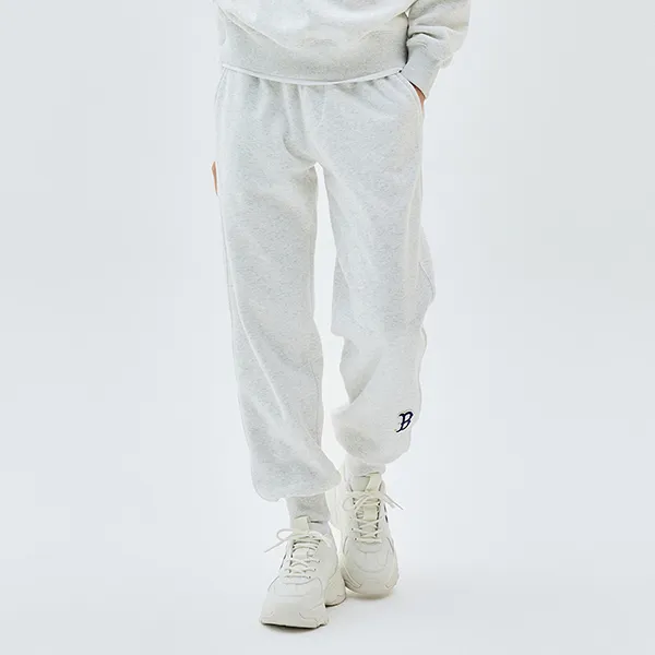 Quần Jogger MLB Logo Boston Red Sox 3APTB0336-43MGL Màu Ghi Sáng