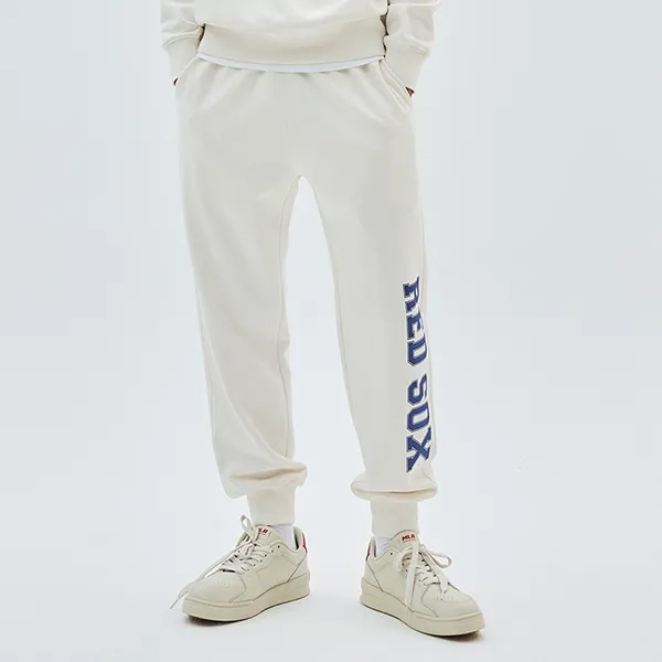 Quần Jogger MLB Varsity Logo Boston Red Sox 3APTV0134-43CRD Màu Kem