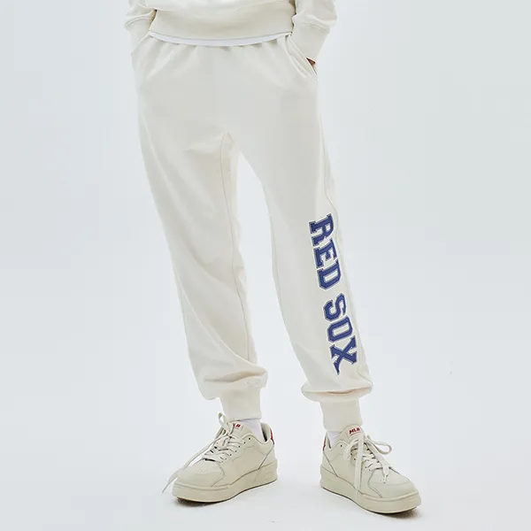 Quần Jogger MLB Varsity Logo Boston Red Sox 3APTV0134-43CRD Màu Kem
