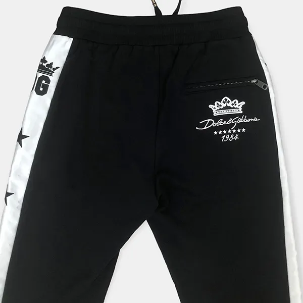 Quần Jogger Nam Dolce & Gabbana D&G Joggers Sweatpants GYPJAZFU7DUN0000 Màu Đen Trắng Size 44 - 4