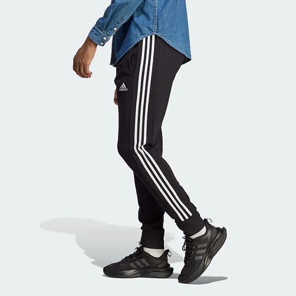 Quần Thể Thao Nam Adidas Essentials Terry Tapered Cuff 3 Stripes HA4337 Màu Đen Size M - Thời trang - Vua Hàng Hiệu