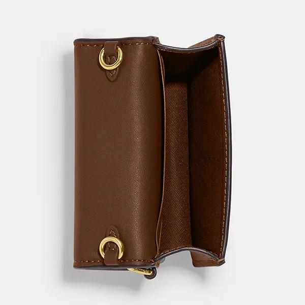 Set Ví Nữ Coach Boxed Mini Wallet On A Chain In Signature Canvas CF468 Màu Nâu Khaki