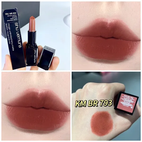 Son Shu Uemura Rouge Unlimited Kinu Matte Lipstick KM BR 793 Mini Màu Đỏ Nâu 1g
