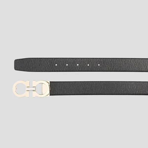 Thắt Lưng Nam Salvatore Ferragamo Gancini Buckle Black & Gold 0754204 Belt Màu Đen Size 105 - Thắt lưng - Vua Hàng Hiệu