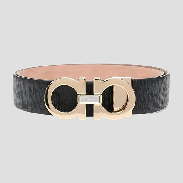 Thắt Lưng Nam Salvatore Ferragamo Gancini Buckle Black & Gold 0754204 Belt Màu Đen Size 105 - Thắt lưng - Vua Hàng Hiệu