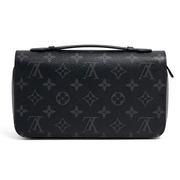 Túi Cầm Tay Louis Vuitton LV M61698 Wallet Round Zip Long Wallet Men's Monogram Eclipse Zippy XL Màu Đen