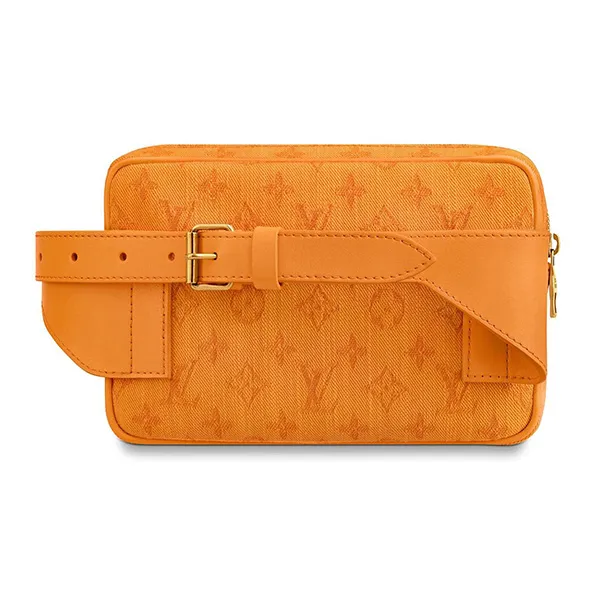Túi Cầm Tay Louis Vuitton LV Outdoor Bumbag Monogram Denim Ocre M44623 Màu Cam