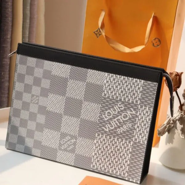 Túi Cầm Tay Louis Vuitton LV Pochette Mix 3 Damier Màu Xám Trắng - Túi xách - Vua Hàng Hiệu