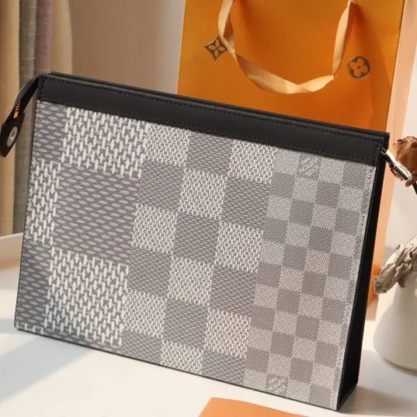 Túi Cầm Tay Louis Vuitton LV Pochette Mix 3 Damier Màu Xám Trắng - Túi xách - Vua Hàng Hiệu