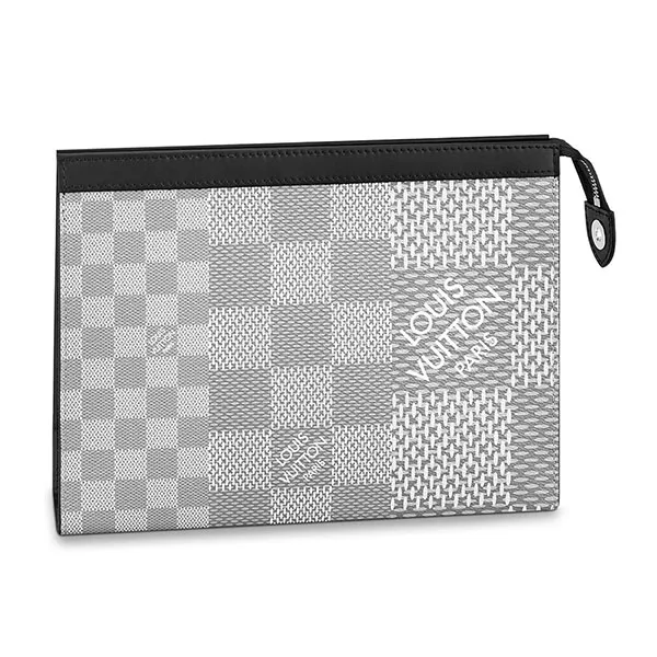Túi Cầm Tay Louis Vuitton LV Pochette Mix 3 Damier Màu Xám Trắng - Túi xách - Vua Hàng Hiệu