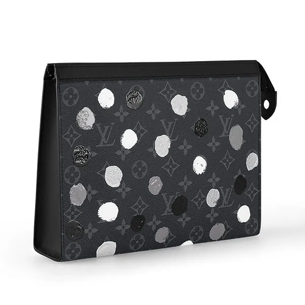 Túi Cầm Tay Nam Louis Vuitton LV Pochette Mono Painted Dots Clutch M81934 Màu Đen - Túi xách - Vua Hàng Hiệu