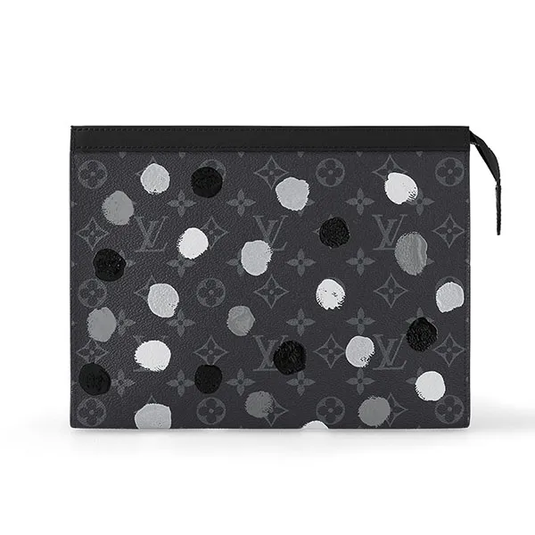 Túi Cầm Tay Nam Louis Vuitton LV Pochette Mono Painted Dots Clutch M81934 Màu Đen - Túi xách - Vua Hàng Hiệu