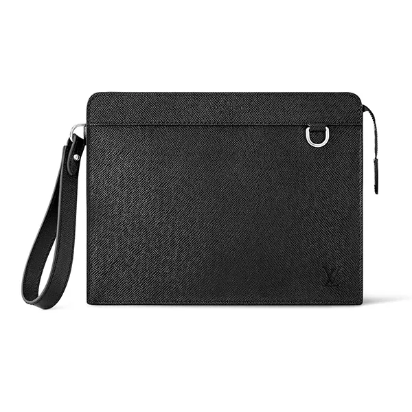 Túi Cầm Tay Nam Louis Vuitton LV Standing Pouch M81745 Màu Đen
