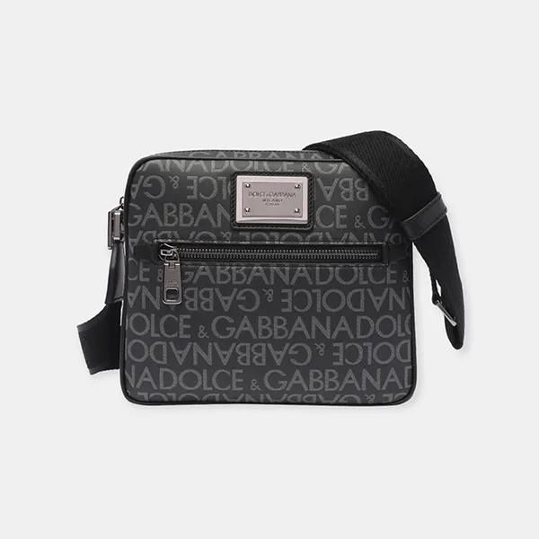 Túi Đeo Chéo Nam Dolce & Gabbana D&G Tag Bạc BM1622AJ705 Màu Xám Đen
