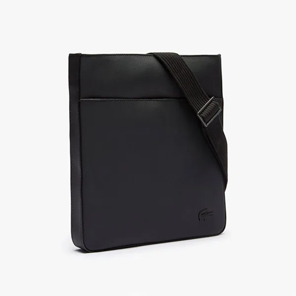 Túi Đeo Chéo Nam Lacoste Men's Classic Petit Piqué Flat Bag NH2850HC 000 Màu Đen - Túi xách - Vua Hàng Hiệu