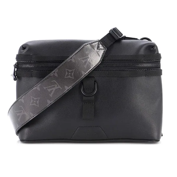 Louis Vuitton Black Leather Limited Edition Monogram Eclipse Glaze