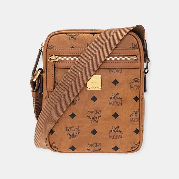Túi Đeo Chéo Nam MCM Cognac Klassik Crossbody In Visetos MMRAAKC04CO Màu Nâu