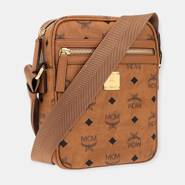 Túi Đeo Chéo Nam MCM Cognac Klassik Crossbody In Visetos MMRAAKC04CO Màu Nâu
