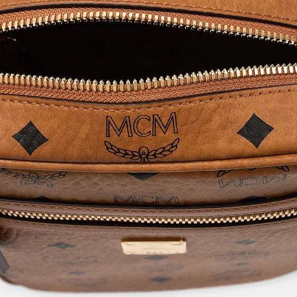 Túi Đeo Chéo Nam MCM Cognac Klassik Crossbody In Visetos MMRAAKC04CO Màu Nâu