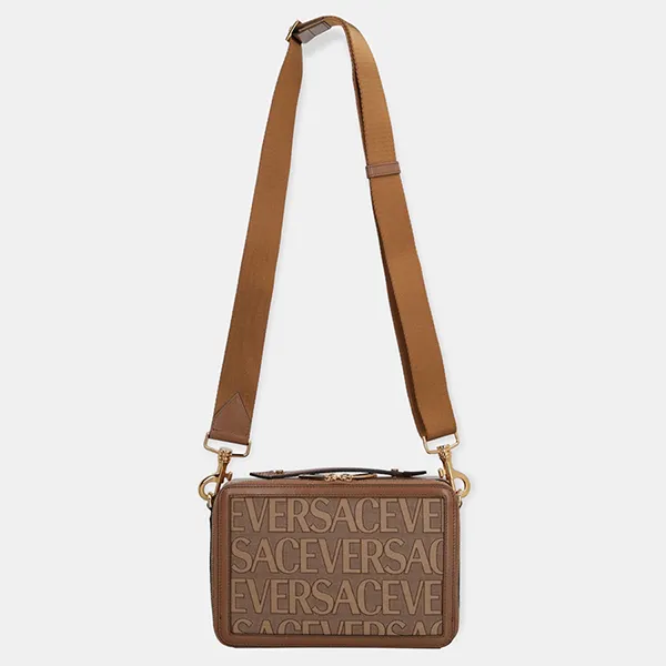 Túi Đeo Chéo Nam Versace Canvas Messenger Bag 10017691A07951_2N24V Màu Nâu - Túi xách - Vua Hàng Hiệu