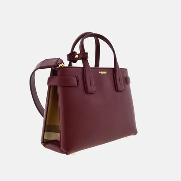 Túi Đeo Chéo Nữ Burberry BBR The Banner Handbag Màu Đỏ Tía