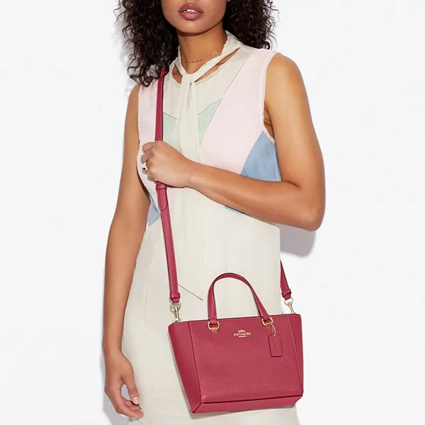 Túi Đeo Chéo Nữ Coach Alice Satchel Leather Crossbody CA224 Màu Hồng