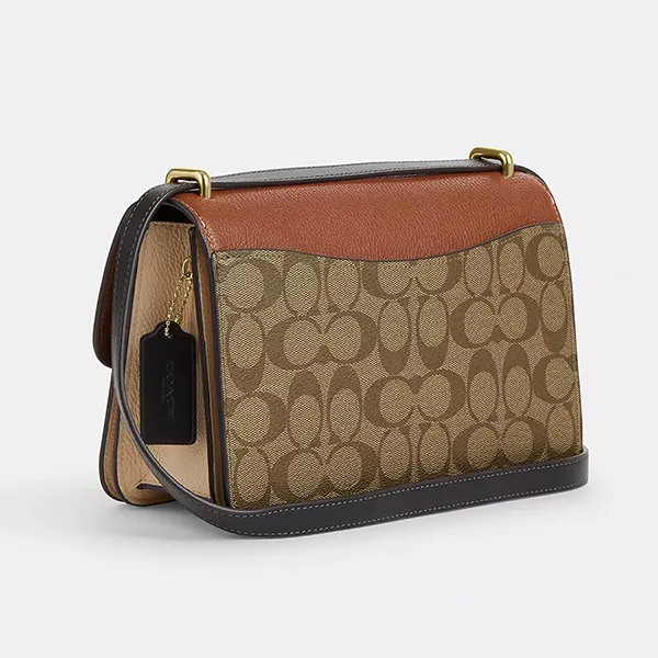 Túi Đeo Chéo Nữ Coach Large Morgan Square Crossbody In Colorblock Signature Canvas CM713 Màu Nâu Be - Túi xách - Vua Hàng Hiệu