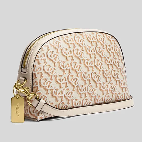 Túi Đeo Chéo Nữ Coach Madi Crossbody With Coach Monogram Print Chalk CF343 Màu Trắng/Nâu - Túi xách - Vua Hàng Hiệu