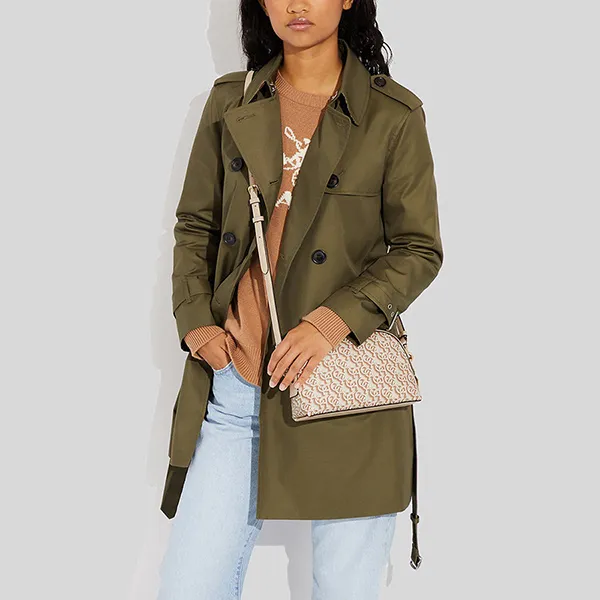Túi Đeo Chéo Nữ Coach Madi Crossbody With Coach Monogram Print Chalk CF343 Màu Trắng/Nâu - Túi xách - Vua Hàng Hiệu