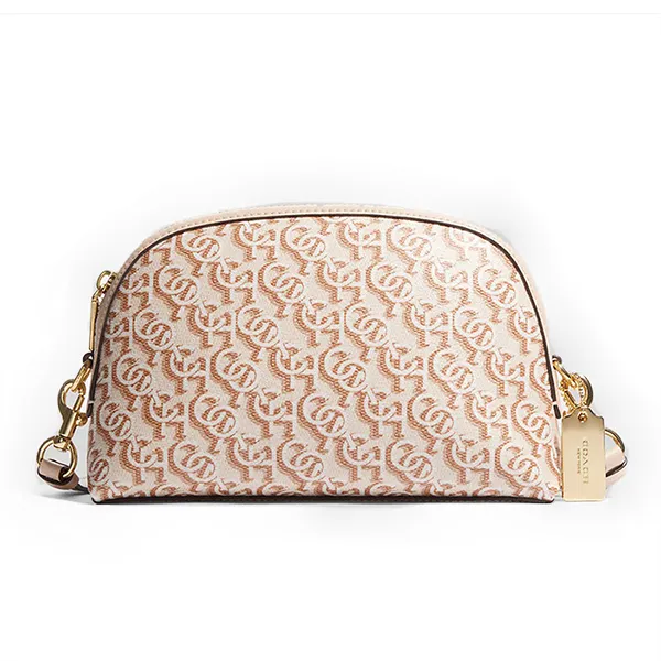 Túi Đeo Chéo Nữ Coach Madi Crossbody With Coach Monogram Print Chalk CF343 Màu Trắng/Nâu - Túi xách - Vua Hàng Hiệu