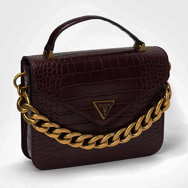 Túi Đeo Chéo Nữ Guess Retour Top Handle Flap Bag Brown Màu Nâu - Túi xách - Vua Hàng Hiệu