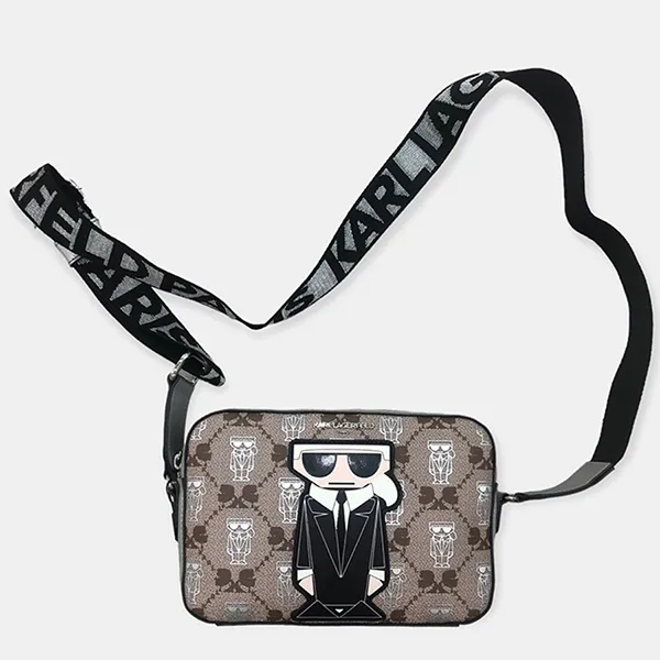 Túi Đeo Chéo Nữ Karl Lagerfeld Paris Maybelle Camera Crossbody Màu Nâu Xám