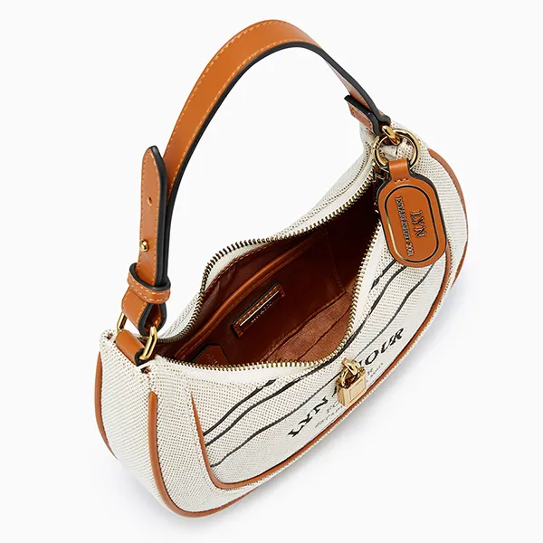 Túi Đeo Chéo Nữ Lyn Moana S Shoulder Bags Brown LL23FBF222 Màu Xám Viền Nâu - Túi xách - Vua Hàng Hiệu