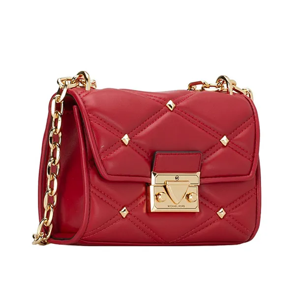 Túi Đeo Chéo Nữ Michael Kors MK Bolsa Tranversal Serena Nappa Pequena 35F2GNRC6I Màu Đỏ - Túi xách - Vua Hàng Hiệu