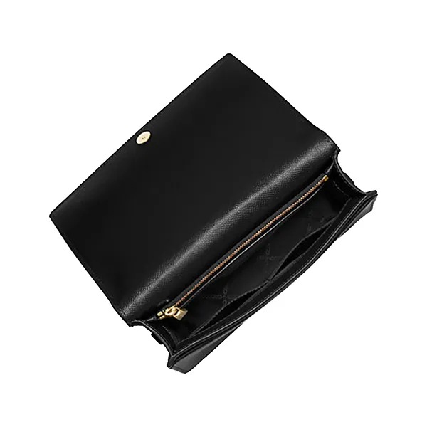 Túi Đeo Chéo Nữ Michael Kors MK Jet Set Large Cross-Grain Leather Shoulder Bag 32S2GJ6C7L Màu Đen T_NA
