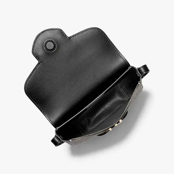 Túi Đeo Chéo Nữ Michael Kors MK Reed Small Logo and Leather Crossbody Bag 35F3G6RC1B Màu Trắng/Đen