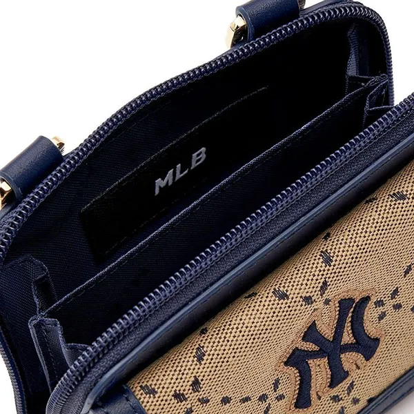 Túi Đeo Chéo Trẻ Em MLB New York-Yankees Mini Cross Bag 7ACRMD43N-50BGS Màu Xanh Be