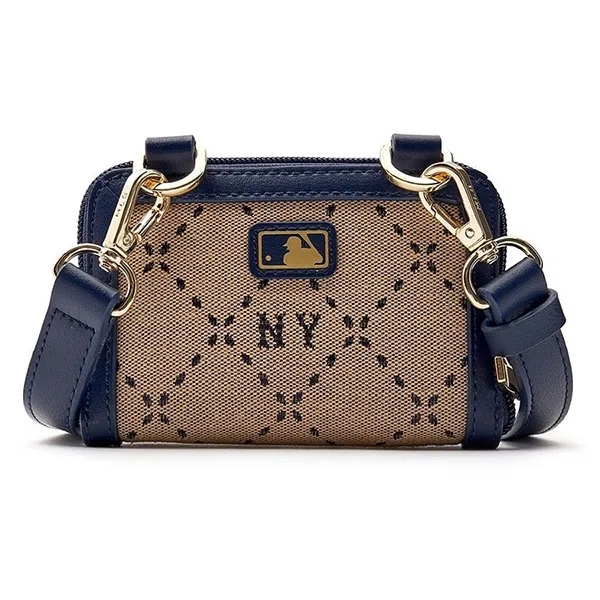Túi Đeo Chéo Trẻ Em MLB New York-Yankees Mini Cross Bag 7ACRMD43N-50BGS Màu Xanh Be