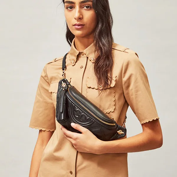 Túi Đeo Hông Tory Burch 64313 Fleming Soft Belt Bag Black Màu Đen - Túi xách - Vua Hàng Hiệu