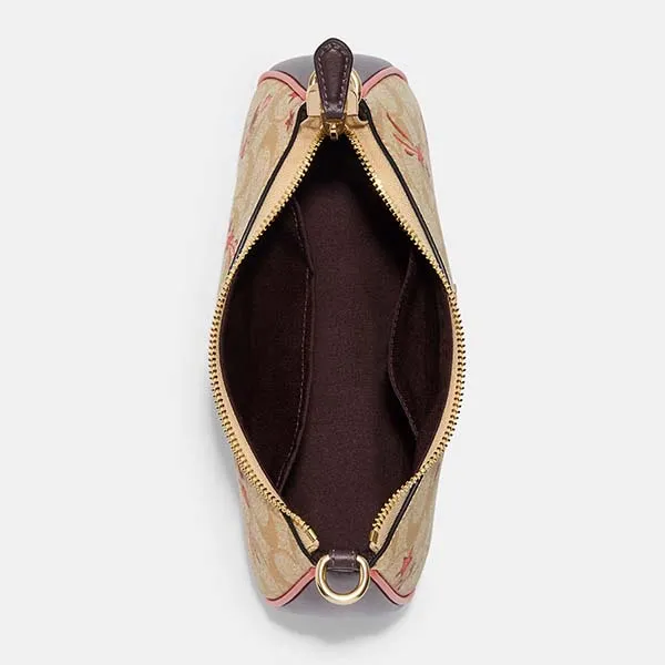 Túi Đeo Vai Nữ Coach Teri In Signature Canvas With Heart And Star Print CJ644 Màu Khaki/Hồng