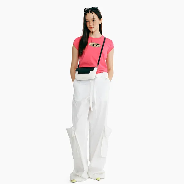 Túi Đeo Vai Nữ Find Kapoor Lia Bag 19 Crinkled White Black Màu Đen Trắng - Túi xách - Vua Hàng Hiệu
