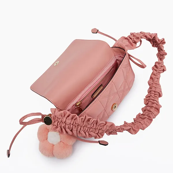 Túi Đeo Vai Nữ Lyn Nadena Front Flap Crossbody Bags Pink LL23FBF285 Màu Hồng Nude
