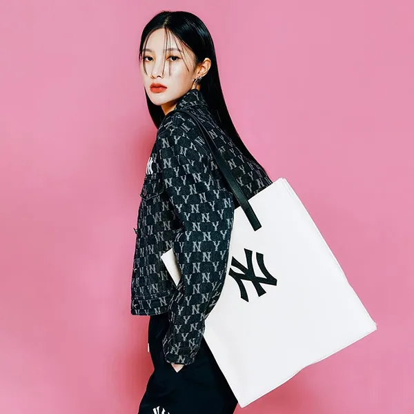 Túi Tote MLB Canvas Tote Bag New York Yankees 3AORM022N-50CRS Màu Trắng - Túi xách - Vua Hàng Hiệu