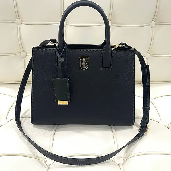Túi Tote Nữ Burberry Women Mini Leather Frances Bag Black Màu Đen