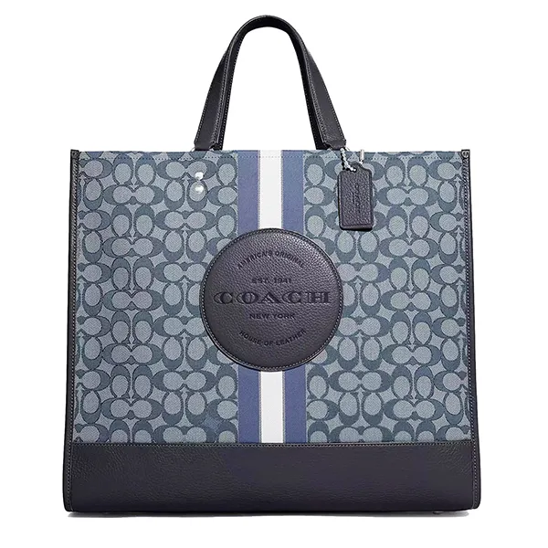 Túi Tote Nữ Coach Dempsey 40 In Signature Jacquard With Stripe And Patch C8418 Màu Xanh Navy